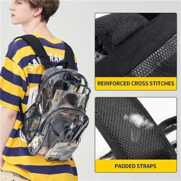New Clear Backpack Heavy Duty PVC Transparent Backpack - Picture 4 of 7